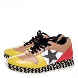 مملوكة مسبقًا Stella McCartney Multicolor Faux Leather Star Macy Espadrille Sneakers Size 38