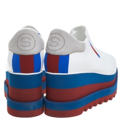 مملوكة مسبقًا حذاء رياضي ستيلا ماكرتني سليب أون نعل سميك Elyse جلد صناعي أبيض مقاس 39