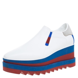 مملوكة مسبقًا حذاء ر�ياضي ستيلا ماكرتني سليب أون نعل سميك Elyse جلد صناعي أبيض مقاس 39