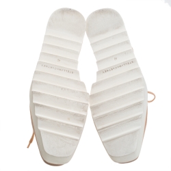 مملوكة مسبقًا Stella McCartney Camel/Silver Faux Leather Elyse Star Platform Derby Size 40