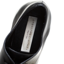 Pre Owned Stella McCartney Black Faux Leather Elyse Platform Derby Size 37