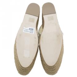 مملوكة مسبقًا Stella McCartney White Faux Leather Wedge Espadrilles Size 40