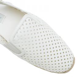 مملوكة مسبقًا Stella McCartney White Faux Leather Wedge Espadrilles Size 40