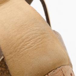 Pre Owned Stella McCartney Demetra Cork and Faux-Suede Wedges Size 37.5