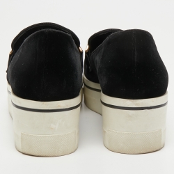 Pre Owned Stella McCartney Black Velvet Binx Platform Sneakers Size 40