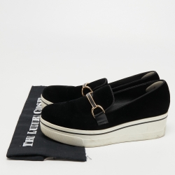 Pre Owned Stella McCartney Black Velvet Binx Platform Sneakers Size 40