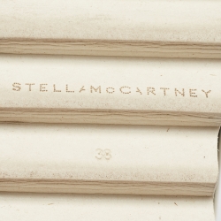 Stella McCartney White Faux Leather Elyse Cut-Out Platform Derby Size 38