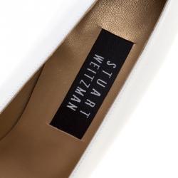Stuart Weitzman White Leather Hexagon Heel Pumps Size 38