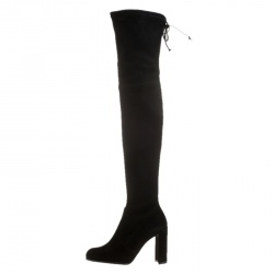Stuart Weitzman Black Suede Hiline Over the Knee Boots Size 36.5