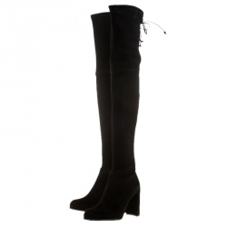 Stuart Weitzman Black Suede Hiline Over the Knee Boots Size 36.5