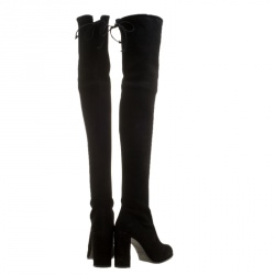 Stuart Weitzman Black Suede Hiline Over the Knee Boots Size 36.5