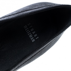 Stuart Weitzman Black Leather Avatass Pointed Toe Loafer Flats Size 38.5