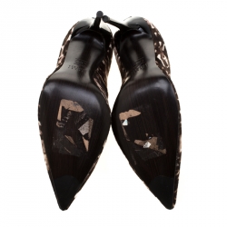 Pre Owned Stuart Weiztman Two Tone Pony Hair Pointed Toe Pumps Size 38.5