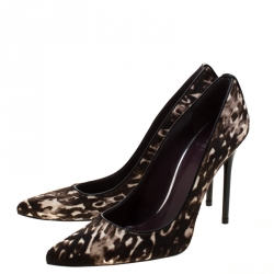 Pre Owned Stuart Weiztman Two Tone Pony Hair Pointed Toe Pumps Size 38.5