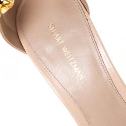 Stuart Weitzmann Blush Pink Leather Smart Stud Embellished Ankle Strap Open Toe Sandals Size 39
