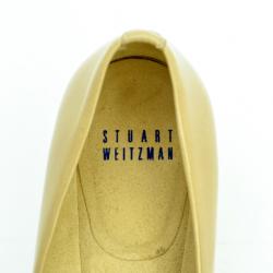 Pre Owned Stuart Weitzman Nude Patent Lola Pumps Size 36.5