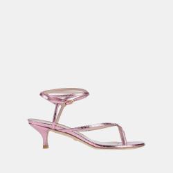 Python Embossed Leather Sandals