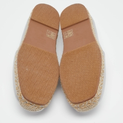 Stuart Weitzman Silver Leather Espadrille Flats Size 36