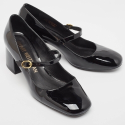 Stuart Weitzman Black Patent Mary Jane Block Heel Pumps Size 42