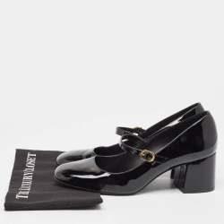 Stuart Weitzman Black Patent Mary Jane Block Heel Pumps Size 42