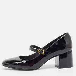 Stuart Weitzman Black Patent Mary Jane Block Heel Pumps Size 42