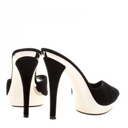 Stuart Weitzman Black Suede Damsel Platform Slide Sandals Size 37