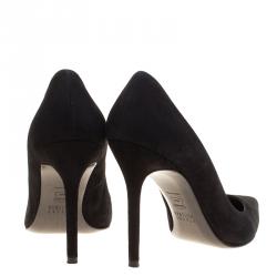 Pre Owned Stuart Weitzman Black Suede Nouveau Pointed Toe Pumps Size 38