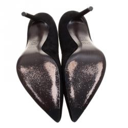 Pre Owned Stuart Weitzman Black Suede Nouveau Pointed Toe Pumps Size 38