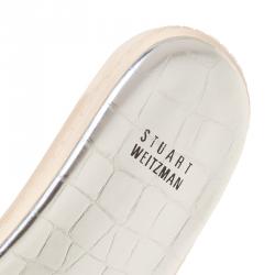Stuart Weitzman Crystal Embellished Jelly Flat Slides Size 38