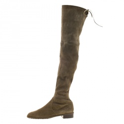 Stuart Weitzman Khaki Suede Over The Knee Boots Size 40