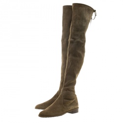 Stuart Weitzman Khaki Suede Over The Knee Boots Size 40