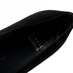 Pre Owned Stuart Weitzman Black Suede Cross Strap Pumps Size 41.5