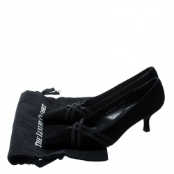 Pre Owned Stuart Weitzman Black Suede Cross Strap Pumps Size 41.5