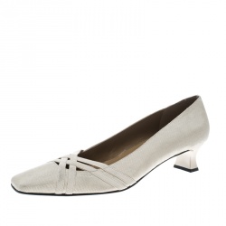 Stuart Weitzman Beige Fabric Cross Strap Pumps Size 42