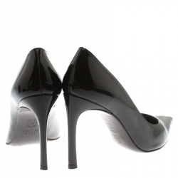 Stuart Weitzman Black Patent Leather Heist Pointed Toe Pumps Size 38