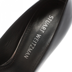 Stuart Weitzman Black Patent Leather Heist Pointed Toe Pumps Size 38