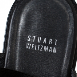 Stuart Weitzman Black Leather Backview Flat Sandals Size 37.5