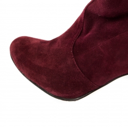 Pre Owned Stuart Weitzman Maroon Suede Highland Thigh High Boots Size 39.5