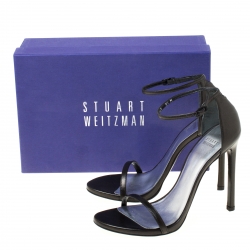 Stuart Weitzman Black Nudist Open Toe Sandals Size 39