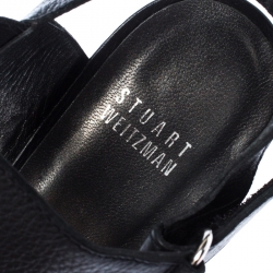 Stuart Weitzman Black Leather Causeway City Platform Sandals Size 37.5