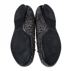 Stuart Weitzman Black Suede Embellished Ballet Flats Size 37.5