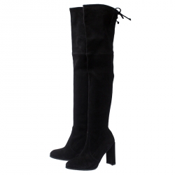 Stuart Weitzman Black Suede Over The Knee Boots Size 38