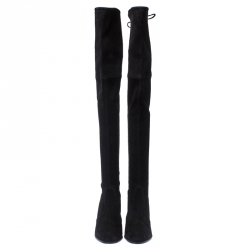 Stuart Weitzman Black Suede Over The Knee Boots Size 38
