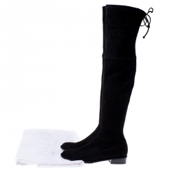 Stuart Weitzman Black Suede Lowland Over The Knee Boots Size 38