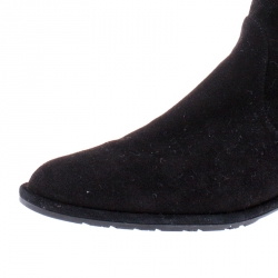 Stuart Weitzman Black Suede Lowland Over The Knee Boots Size 38
