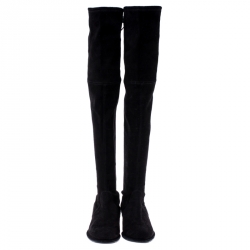 Stuart Weitzman Black Suede Lowland Over The Knee Boots Size 38