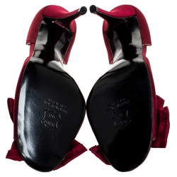 Stuart Weitzman Red Satin Bow D'orsay Pumps Size 41