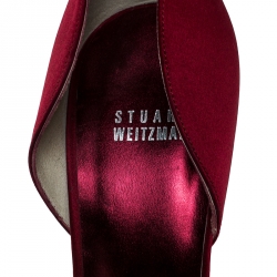 Stuart Weitzman Red Satin Bow D'orsay Pumps Size 41