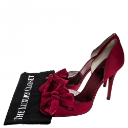 Stuart Weitzman Red Satin Bow D'orsay Pumps Size 41