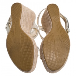 Stuart Weitzman White Lace Guipure Wedge Espadrille Sandals Size 38